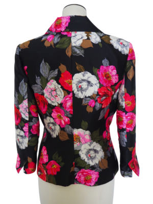 Dolce & Gabbana Black Silk Floral Blazer Size 44IT