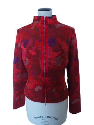 Kenzo Red Shimmer Flowe Jacket Size 38EU