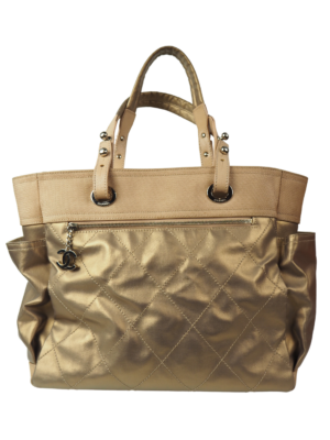 Chanel Gold Canvas Biarritz Shoulder Bag