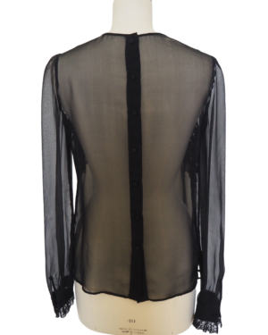 Dolce & Gabbana Black Silk Transparant Blouse Size M