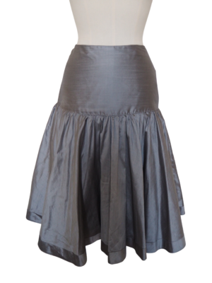 Byblos Silver 100% Silk Skirt Size IT 38