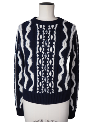 Chanel Navy Wool Sweater Size EU 36