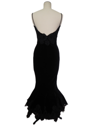 Jiki Monaco Black Velvet Soiree Dress Size 38FR