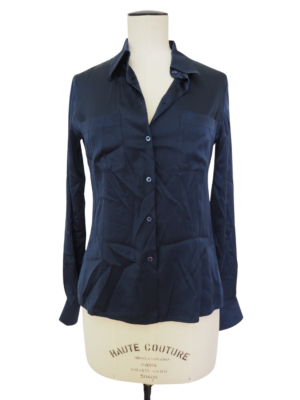 Armani Blue Silk Shirt Size 40IT