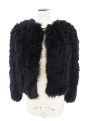 Sonia Rykiel Black Ostrich Feather Vest Size 40FR