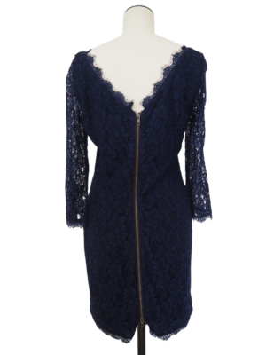 Diane Von Furstenberg Blue Lace Dress Size 10