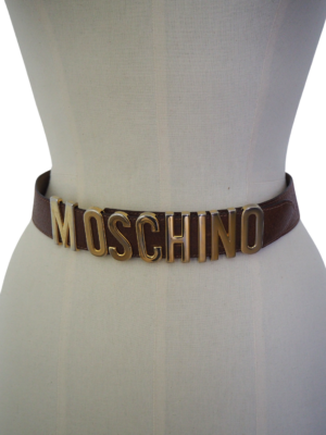 Moschino Brown Leather Belt Size 38