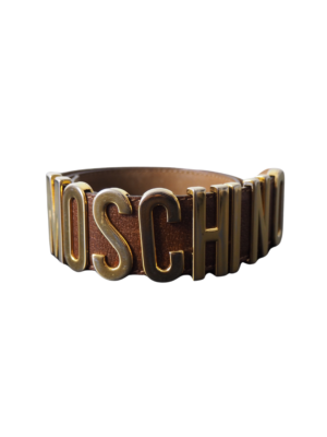 Moschino Brown Leather Belt Size 38