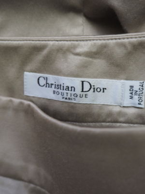 Christian Dior Silver Silk Skirt Size FR42