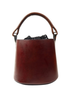 Kenzo Burgundy Leather Pagodon Bucket Bag