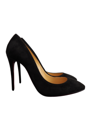 Louboutin Black Suede Eloise 100 Veau Velours Heels Size 36,5