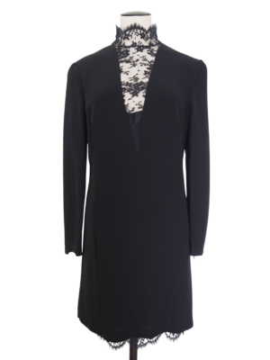 Louis Féraud Black Lace Dress Size FR44