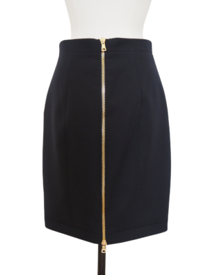 Balmain Classic Black Wool Skirt Size FR38