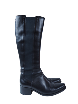 Jil Sander Black Leather Boots Size EU 37