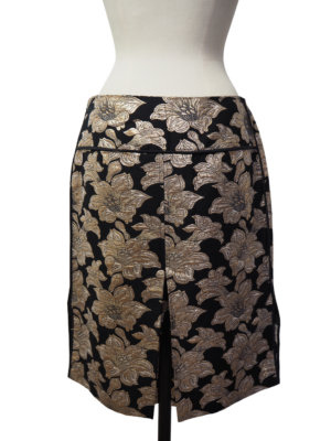 Marni Black Skirt Golden Flowers Size 42 EU
