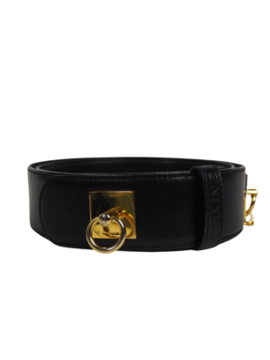 Céline Black Leather Gold Chain Belt Size 80