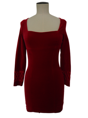 Jiki Red Velvet Dress Size FR38