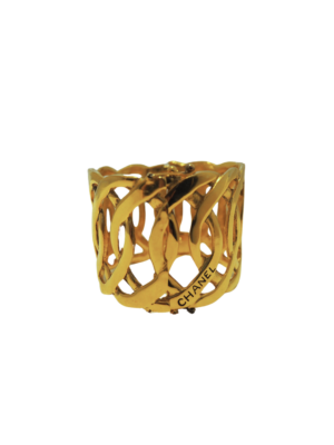 Chanel Gold Toned Metal Chain Cuff
