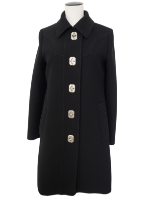 Gucci Black Polyester Coat Size EU 38