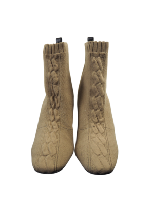 Hermès Taupe Knit Volver 60 Ankle Boots Size EU 38