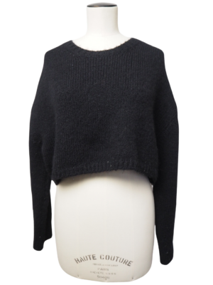 Valentino Black Wool Cropped Sweater Size Medium