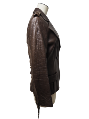 Lanvin Brown Leather Jacket Size EU 38