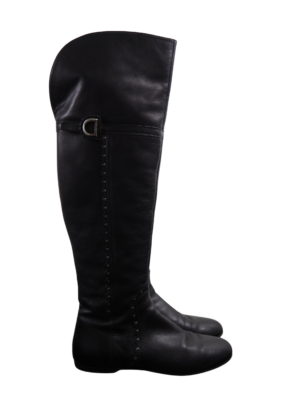 Christian Dior Black Leather Boots Size EU 40