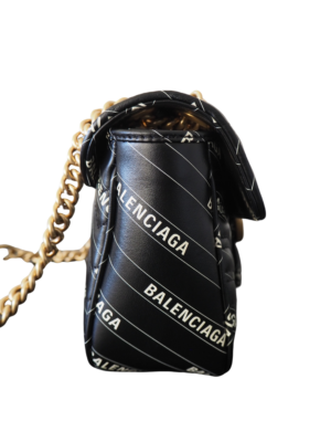 Gucci x Balenciaga Black Leather GG Marmont Bag