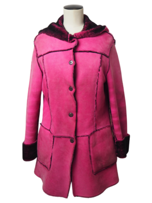 Iceberg Pink Leather Coat Size IT 44