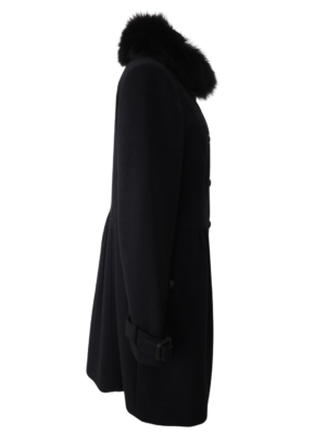 Burberry Black Wool Coat Size EU 42