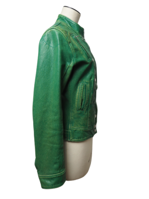 Dolce & Gabbana Green Leather Jacket Size IT 40