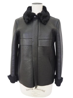 Fratelli Rossetti Black Leather Coat Size IT 42