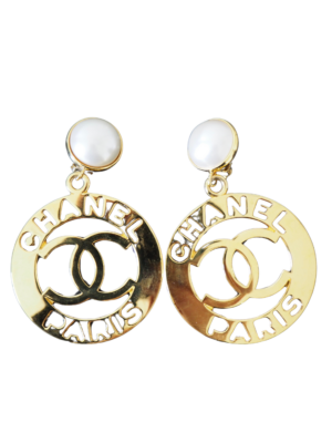 Chanel Gold-Toned XL Pearl Clip Earrings