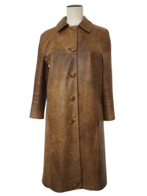 Miu Miu Brown Leather Coat Size EU 36