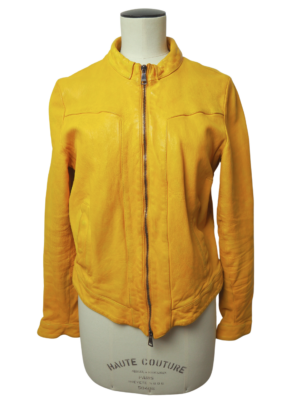 Dolce & Gabbana Yellow Leather Jacket Size IT 44