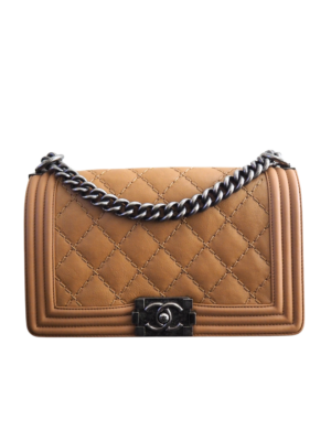 Chanel Brown Leather Boy Bag Medium