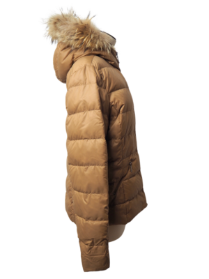 Moncler Camel Nylon Puffer Coat Size 2