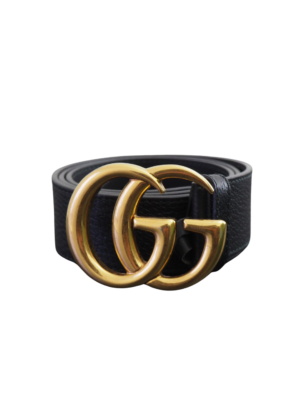 Gucci Black Leather GG Belt Size 80