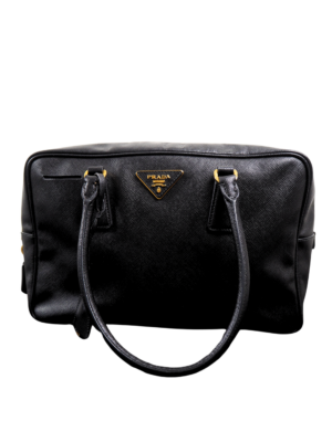 Prada Black Saffiano Leather Bowler Bag