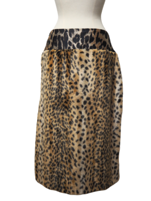 Dries Van Noten Leopard Print Modacrylic Skirt Size EU 40