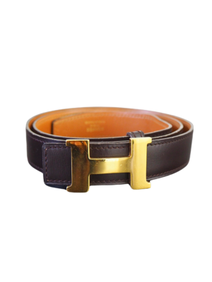 Hermès Brown Leather Constance Belt Size 75