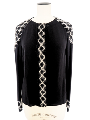 Chanel Black Silk Shirt Size EU 38