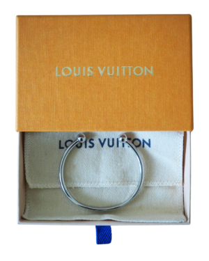 Louis Vuitton Palladium Pated Open Cuff Jonc Bracelet