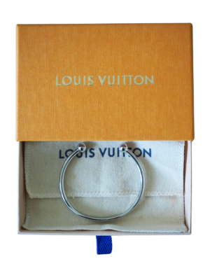 Louis Vuitton Palladium Pated Open Cuff Jonc Bracelet