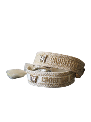 Christian Dior Cream Canvas Bracelet Set