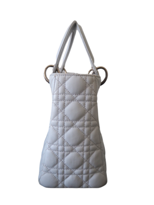 Christian Dior White Leather Small Lady Dior Handbag