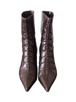 Chanel Brown Leather Boots Size EU 39