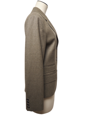 Hermès Taupe Wool Blazer Size EU 38