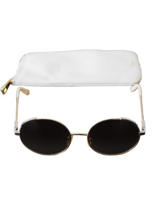 Chloe Gold Metal Frame Round Sunglasses