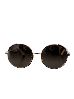 Chloe Gold Metal Frame Round Sunglasses